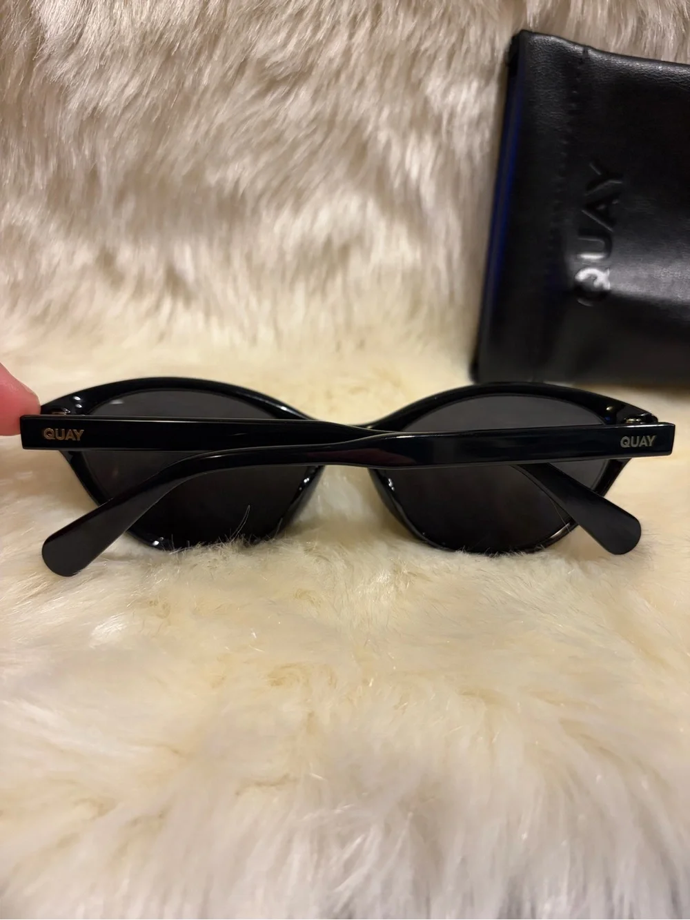 Quay Australia-Talk Nice Black Cat Eye Sunglasses